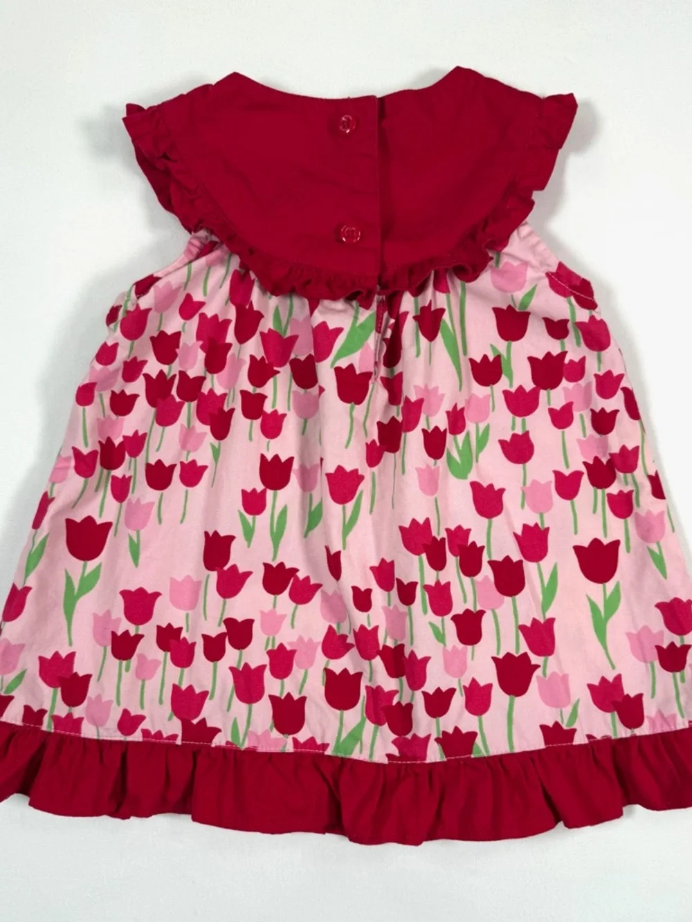 GYMBOREE Baby Girls' Too Cute Tulip Line Ruffle Cotton‎ Poplin Floral Dress 3-6M